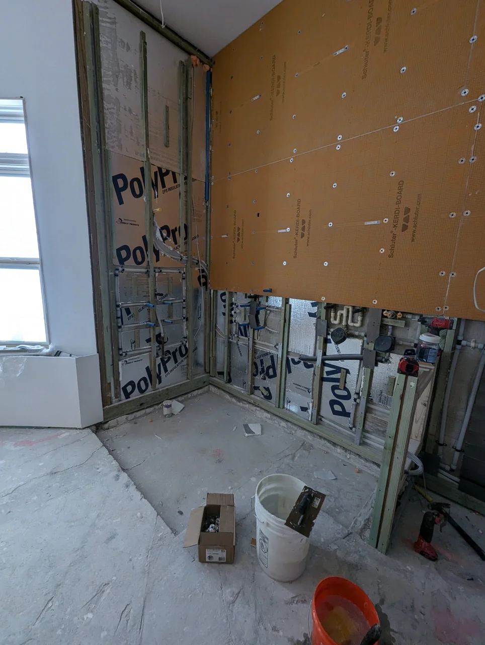 Bathroom installation in progress