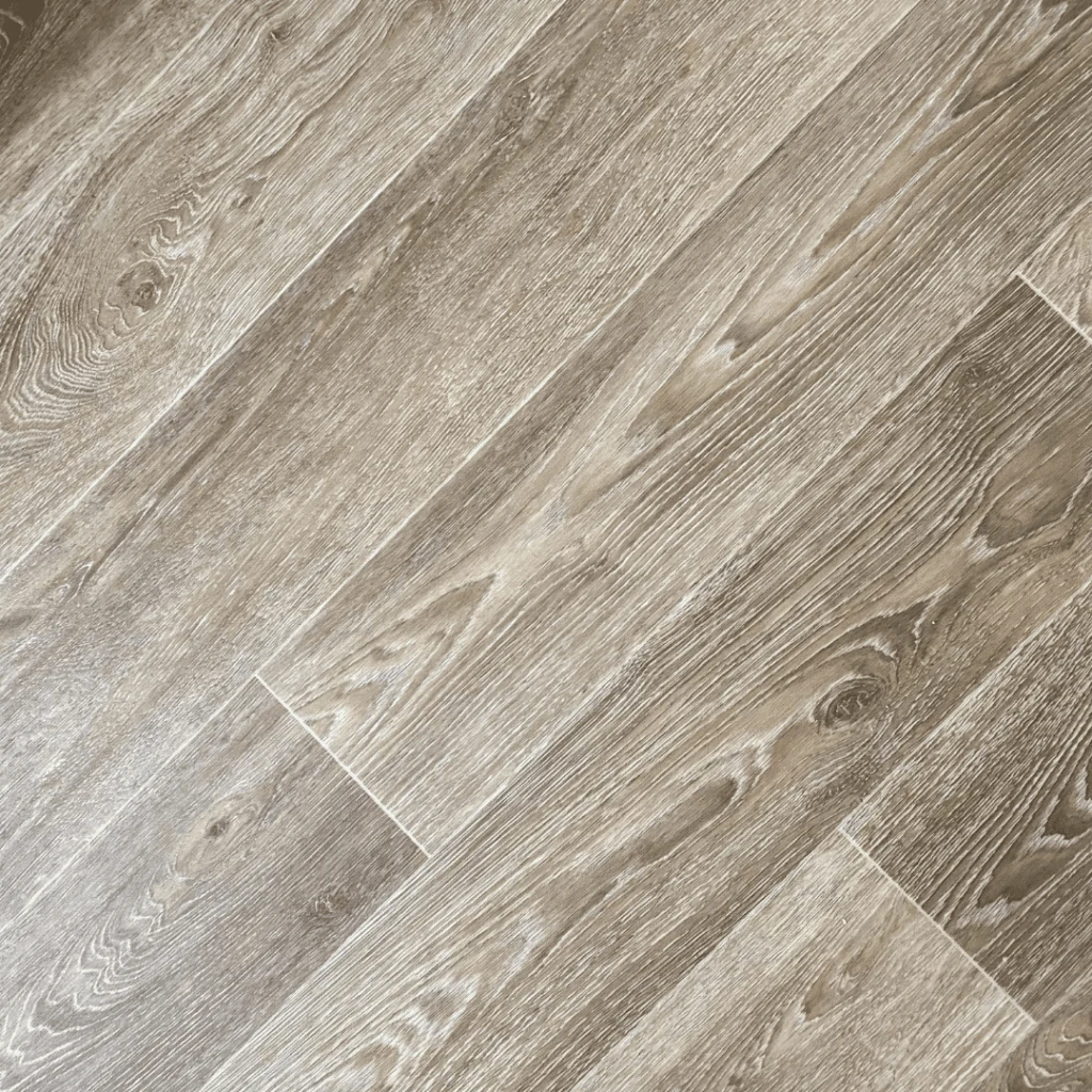 Detail of wood-look hard surface flooring